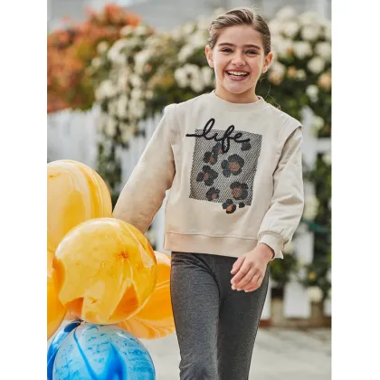 Zdjęcie Mayoral Komplet bluza i legginsy 7755 Beżowy Regular Fit