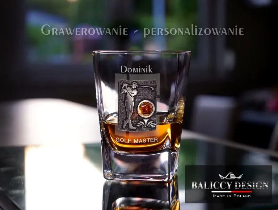 obrazek 3 Szklanka do whisky Quadro z bursztynem  -  Golf Master
