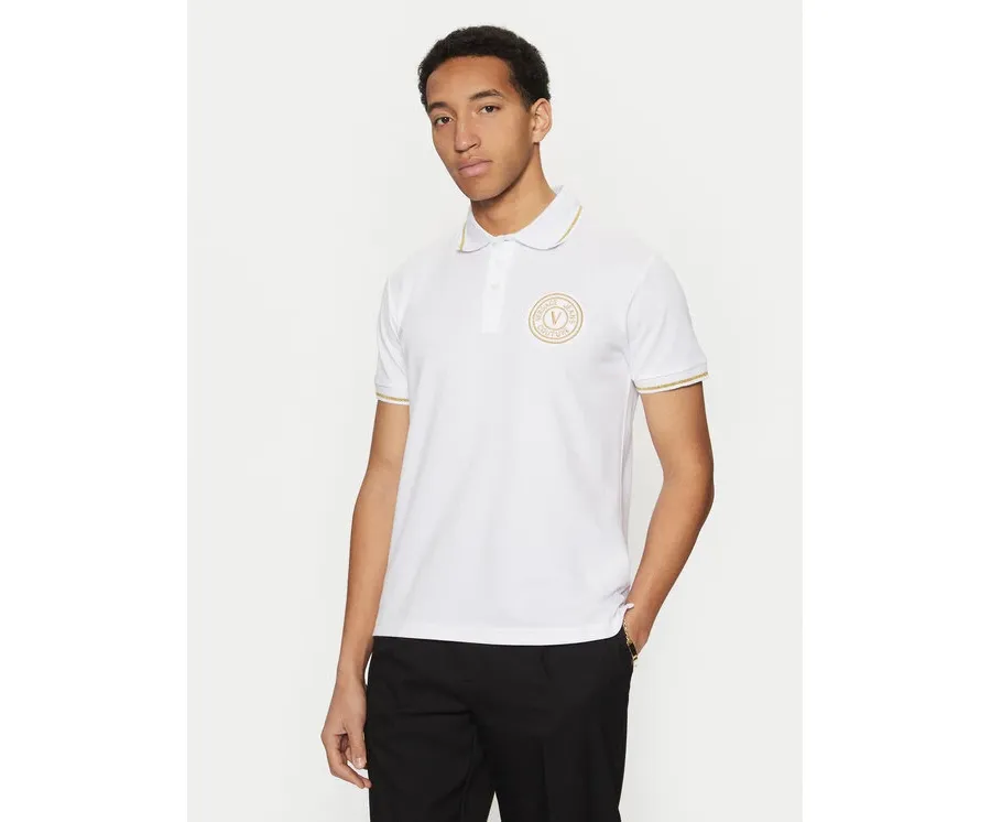 obrazek 1 Versace Jeans Couture Polo 78GAGT00 Biały Regular Fit