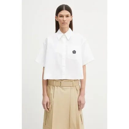 Zdjęcie Kenzo koszula bawełniana damska kolor biały relaxed z kołnierzykiem klasycznym FF52CH2629LH.01