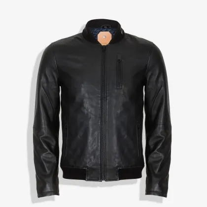 Picture Stylish men's black leather jacket