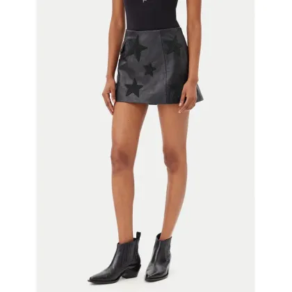 Zdjęcie One Teaspoon Spódnica skórzana Embellished Star 27138 Czarny Regular Fit