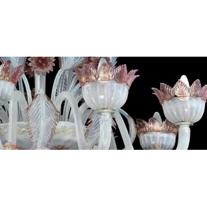 Zdjęcie Elegancki klasyczny żyrandol ze szkła Murano z Włoch - Vetreria Artistica Rosa