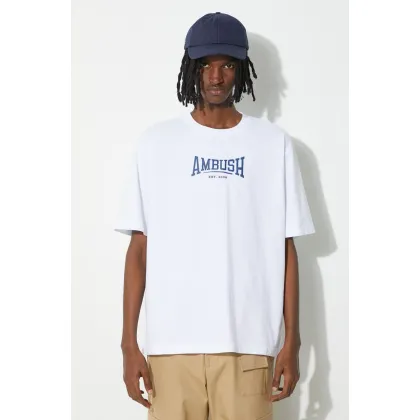 Zdjęcie AMBUSH t-shirt bawełniany Graphic męski kolor biały z nadrukiem BMAA006S24JER