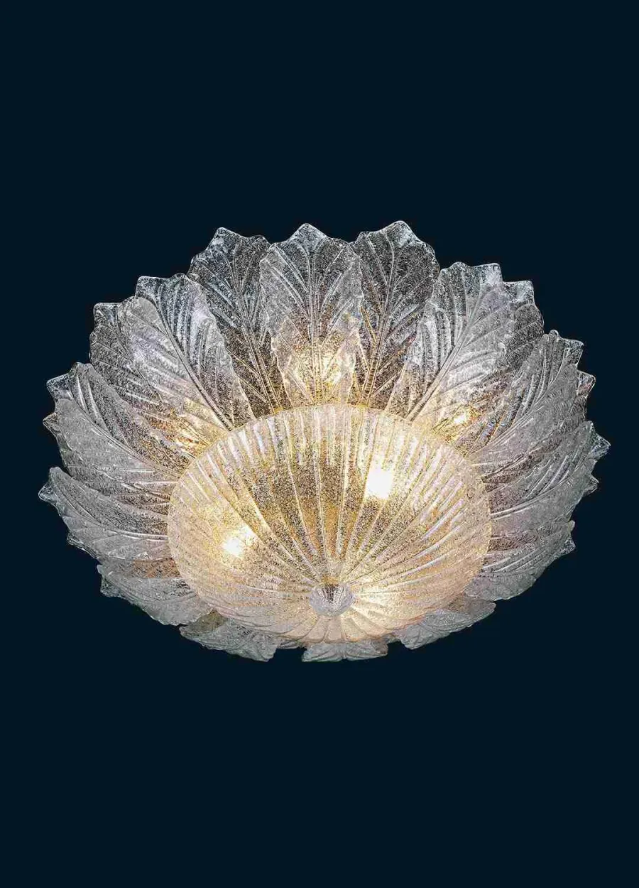 obrazek 1 Zjawiskowa lampa sufitowa z liśćmi ze szkła Murano