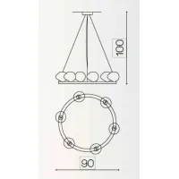 Picture Unique metal ring chandelier with borosilicate glass decorations - Il Paralume Marina