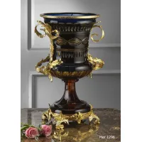 Zdjęcie Wazon z pozłacanego brązu i grawerowanego kryształu