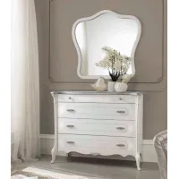 Picture Mirror in a white and silver frame for the wall - Casa + 39