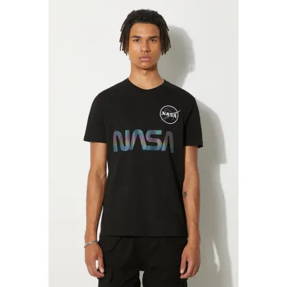 Zdjęcie Alpha Industries t-shirt bawełniany kolor czarny z nadrukiem 178501RR.03-Black