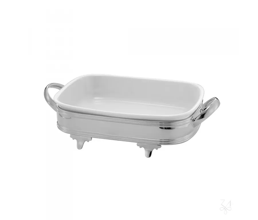 picture 1 Unique rectangular silver-plated baking plate holder - Zaramella Argenti