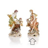Picture Stylish baroque ceramic figure of a Greek woman with a child - Ceramiche ML