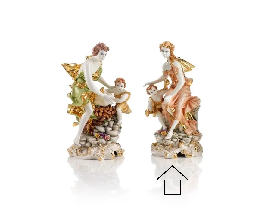 obrazek 1 Stylowa figura ceramiczna w stylu barokowym greckiej kobiety z dzieckiem - Ceramiche ML