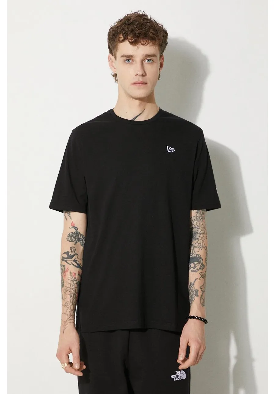 obrazek 1 New Era t-shirt bawełniany kolor czarny gładki