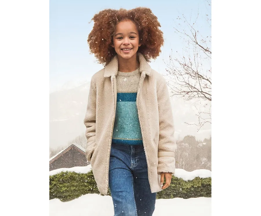 obrazek 1 Mayoral Futro 7475 Beżowy Regular Fit