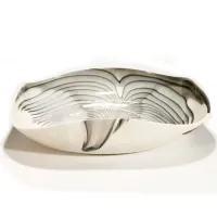 Zdjęcie Kwadratowa wzorzysta misa ze szkła murano