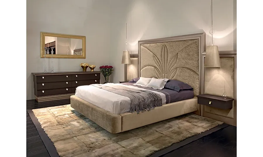 luxurious upholstered bed straight from Italy