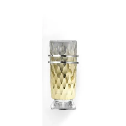 Picture Wall-mounted crystal toothbrush holder with fine hexagonal pattern for the bathroom - Il Paralume Marina