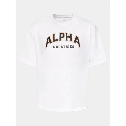 Zdjęcie Alpha Industries T-Shirt College 146501 Biały Relaxed Fit