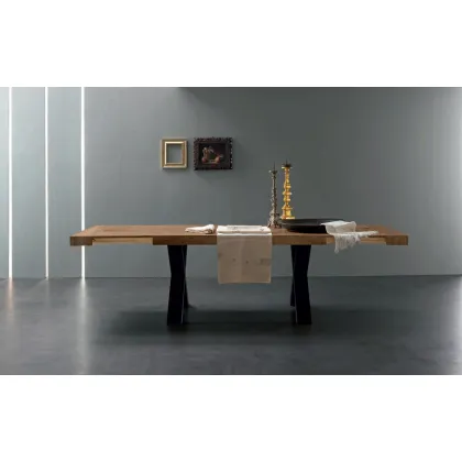 Zdjęcie Ekskluzywny rozkładany stół salonowy L. 180+50+50 P. 90 H. 75 cm – Zamagna Italia