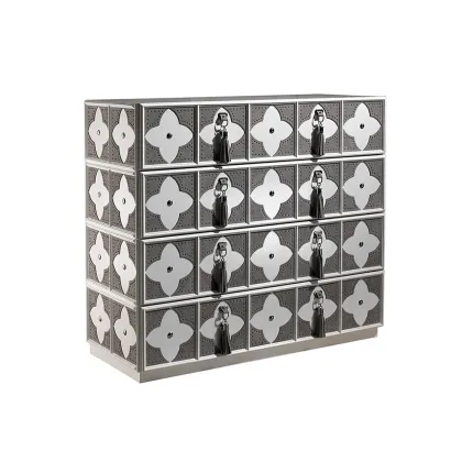 Picture Luxurious edition - VALENTINA chest of drawers - white and leather accessories - Collecion Alexandra