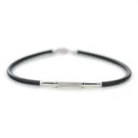 Picture Men's rubber and white gold bracelet