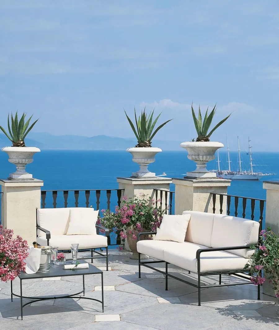obrazek 2 Stylowa sofa Toscana wykonana z żelaza w kolorze grafitowym do ogrodu