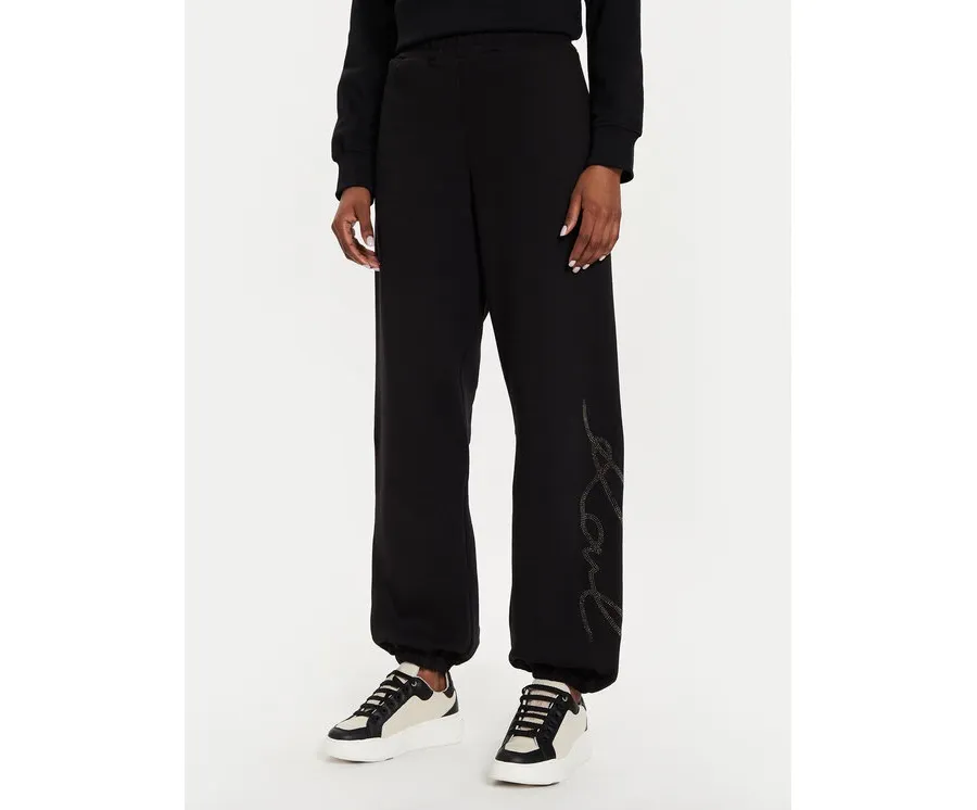 obrazek 1 KARL LAGERFELD Spodnie dresowe 245W1053 Czarny Regular Fit