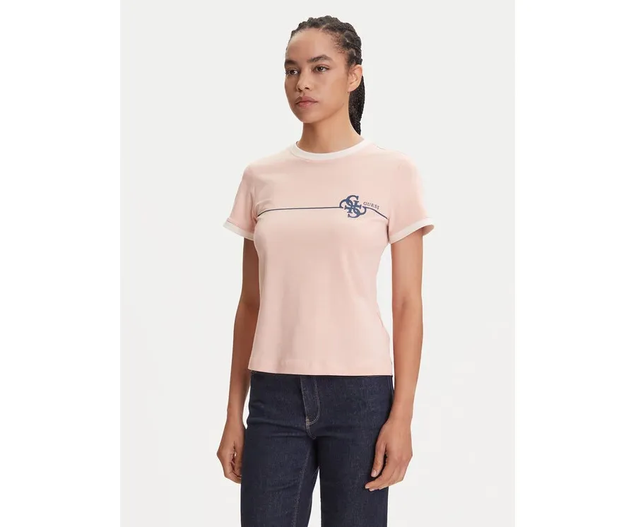 obrazek 1 Guess T-Shirt V5YI01 J1314 Różowy Regular Fit