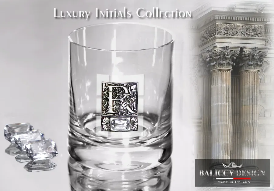 obrazek 1 Szklanka do whisky dla konesera z kryształem fasetowanym i inicjałami