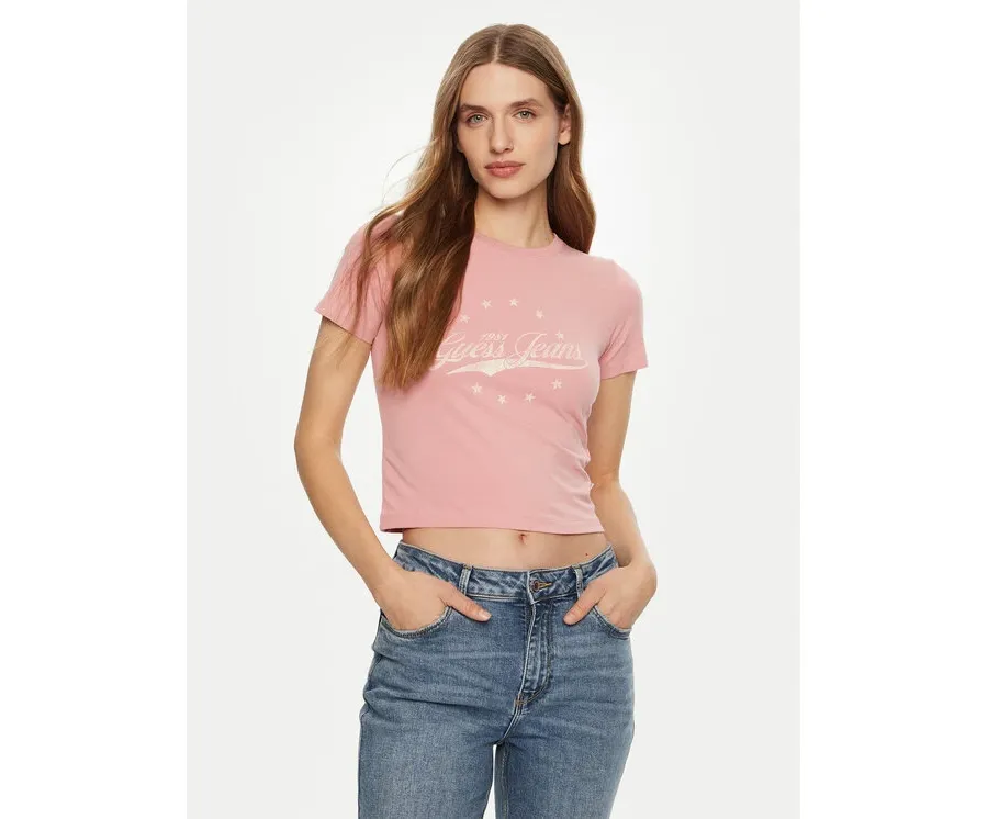 obrazek 1 Guess Jeans T-Shirt W5RI59 J1314 Różowy Regular Fit
