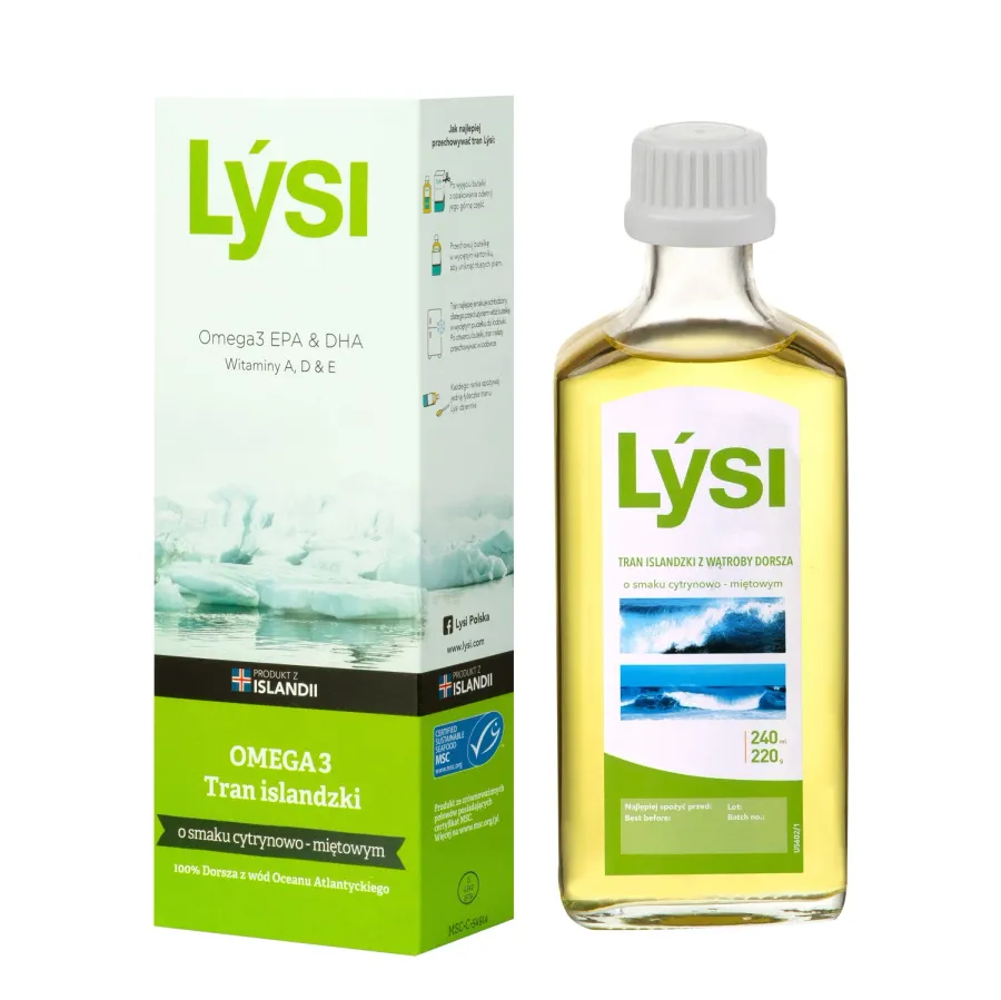 obrazek 1 Lysi Tran Islandzki o smaku cytrynowo-miętowym, Olej