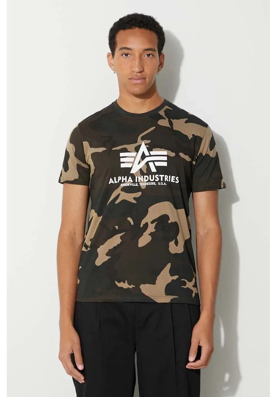 obrazek 1 Alpha Industries t-shirt bawełniany Basic T-Shirt Camo kolor zielony wzorzysty 100501C.408