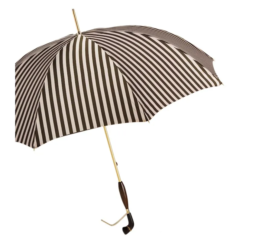 obrazek 7 Klasyczny elegancki parasol damski w czarno-białe paski – Pasotti