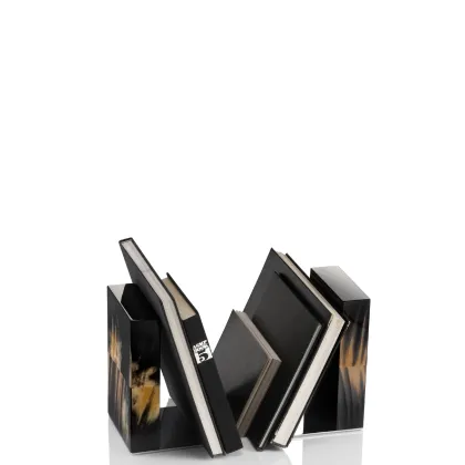 Zdjęcie Prestiżowy zestaw podpór z drewna z lakierowanym czarnym połyskiem i ciemnym rogiem – Arcahorn