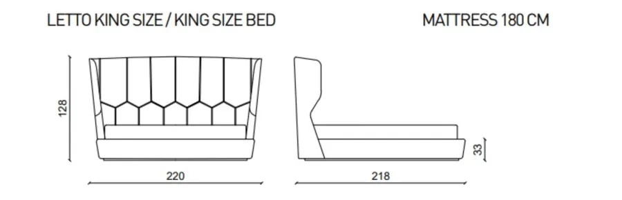 obrazek 3 Designerskie, włoskie łóżko wysokiej jakości, king size - Ulivi Salotti