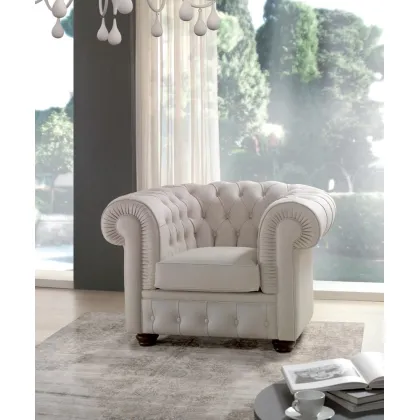 Zdjęcie Skórzany fotel chesterfield