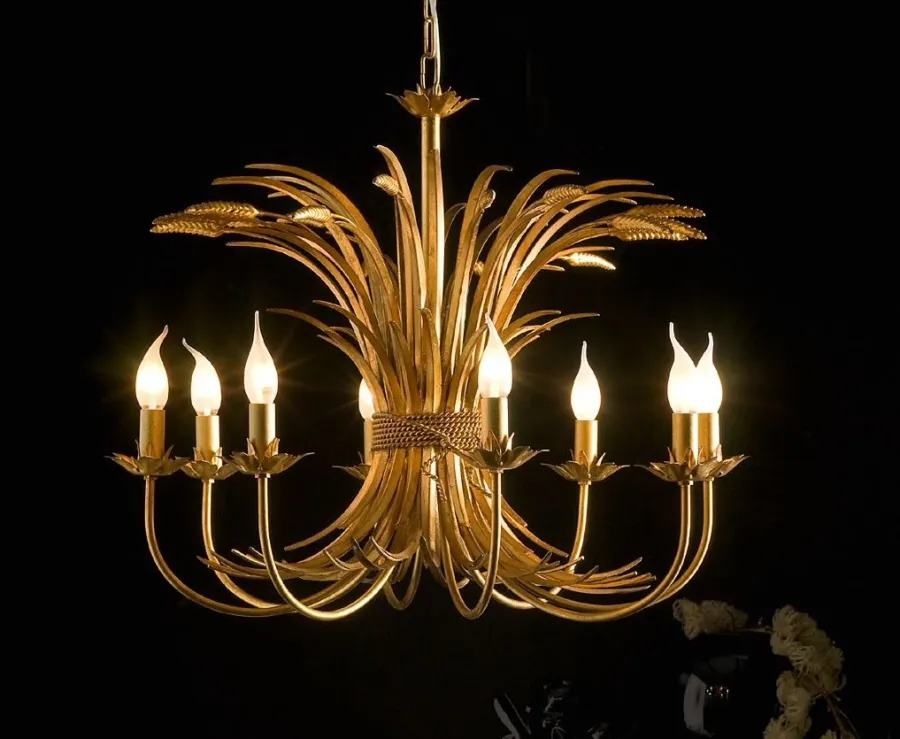obrazek 1 Oryginalny żyrandol zdobiony zbożem - Euro Lamp Art