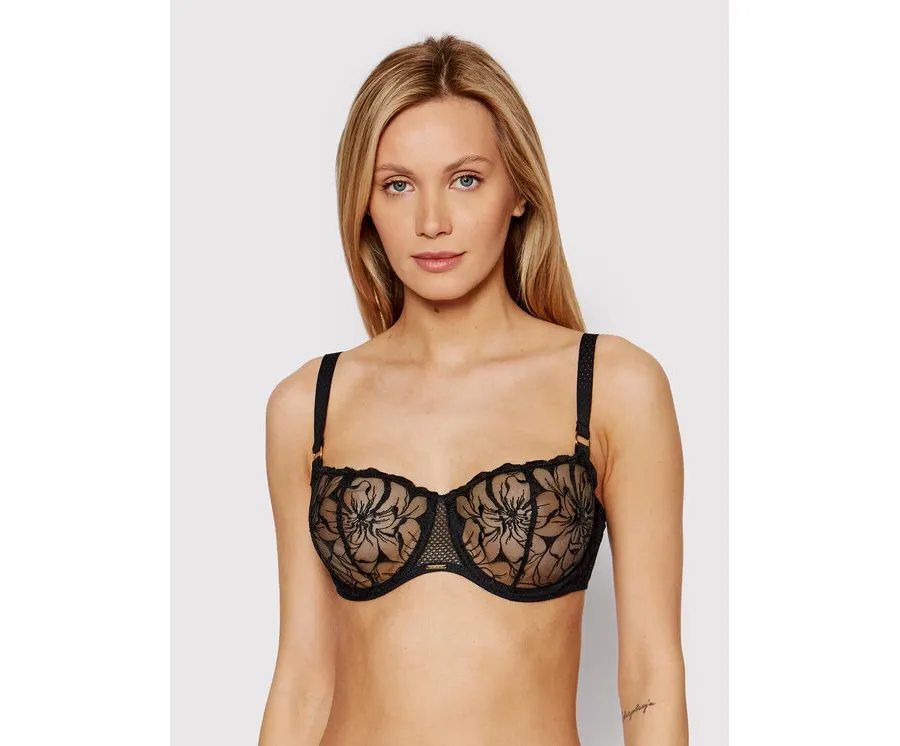 obrazek 1 Chantelle Biustonosz balkonetka Fleurs C12M50 Czarny
