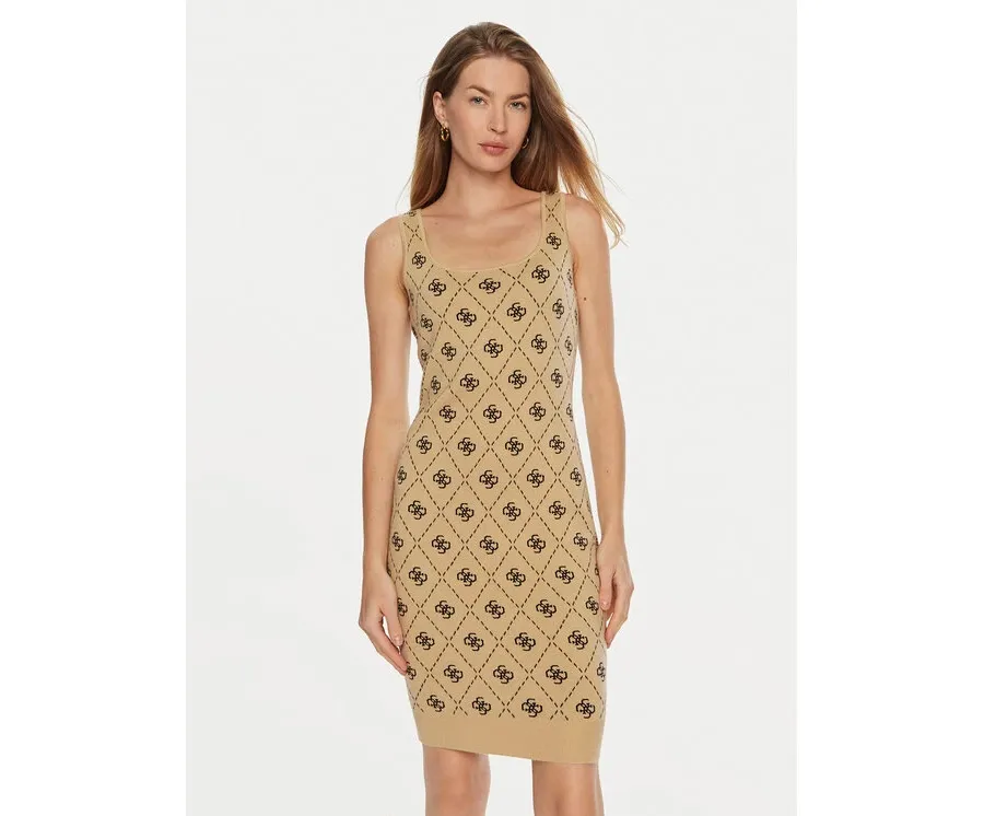 obrazek 1 Guess Sukienka dzianinowa Sarah W4BK98 Z3JD2 Beżowy Slim Fit