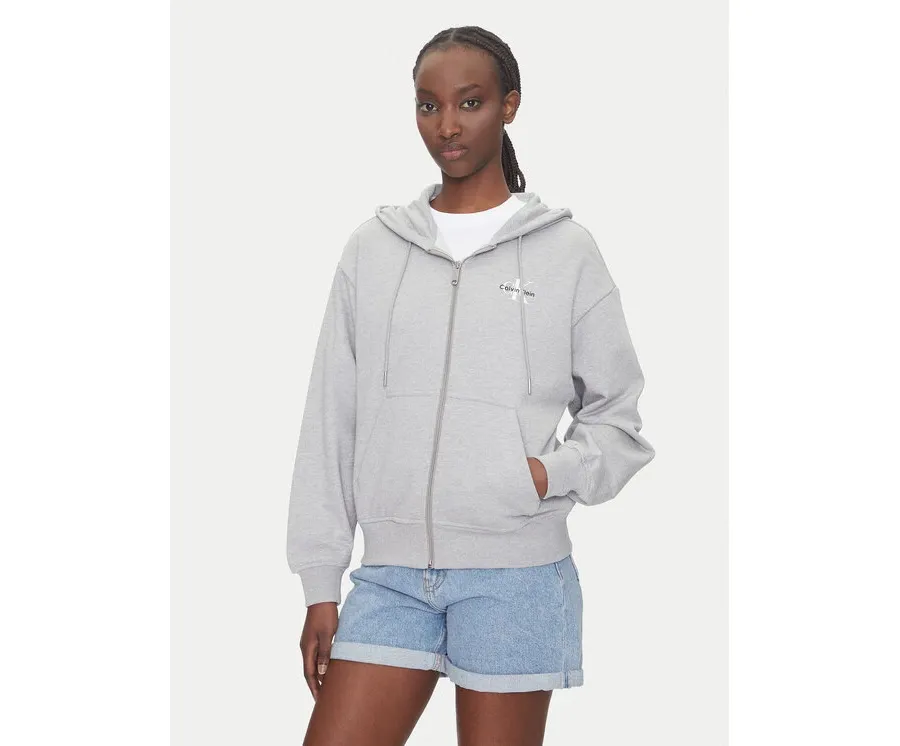 obrazek 1 Calvin Klein Jeans Bluza Monologo LV047B270G Szary Regular Fit