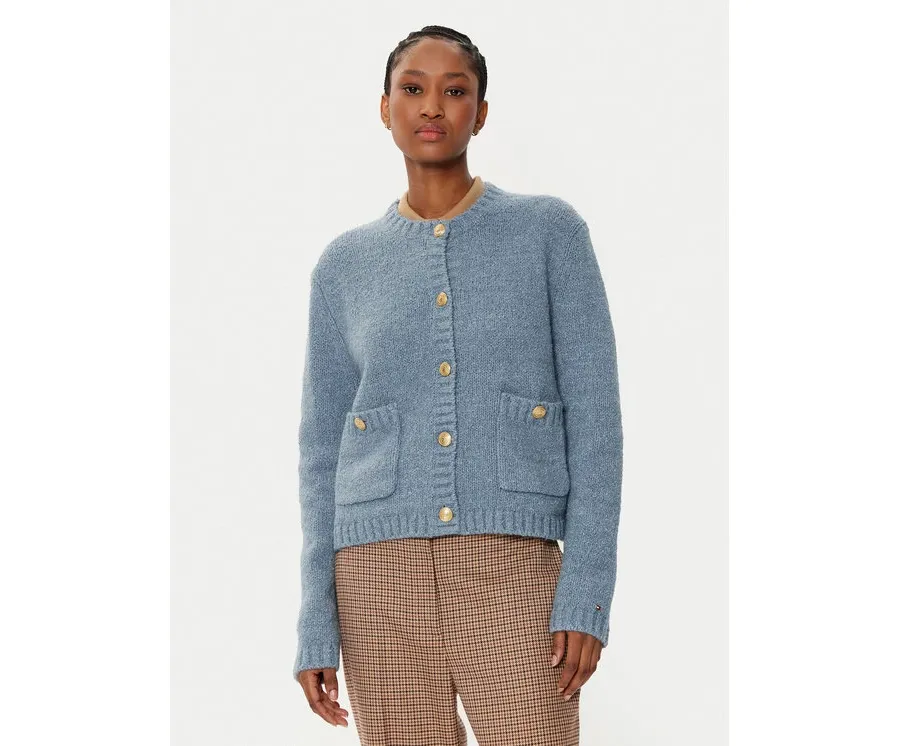 obrazek 1 Tommy Hilfiger Kardigan WW0WW44473 Niebieski Regular Fit