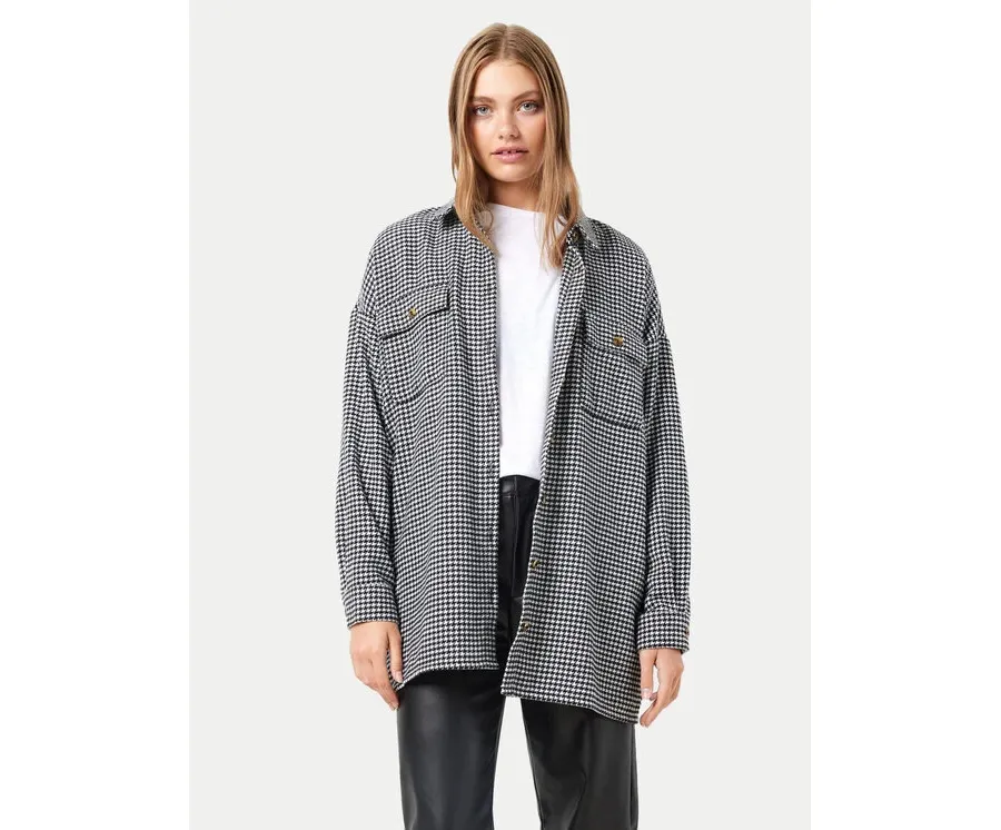 obrazek 1 Noisy May Koszula Flanny 27012531 Szary Loose Fit