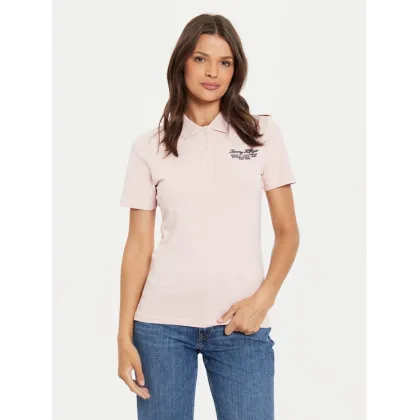 Zdjęcie Tommy Hilfiger Polo Script WW0WW43624 Różowy Slim Fit