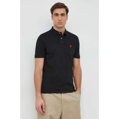 Zdjęcie Polo Ralph Lauren polo bawełniane kolor czarny gładki