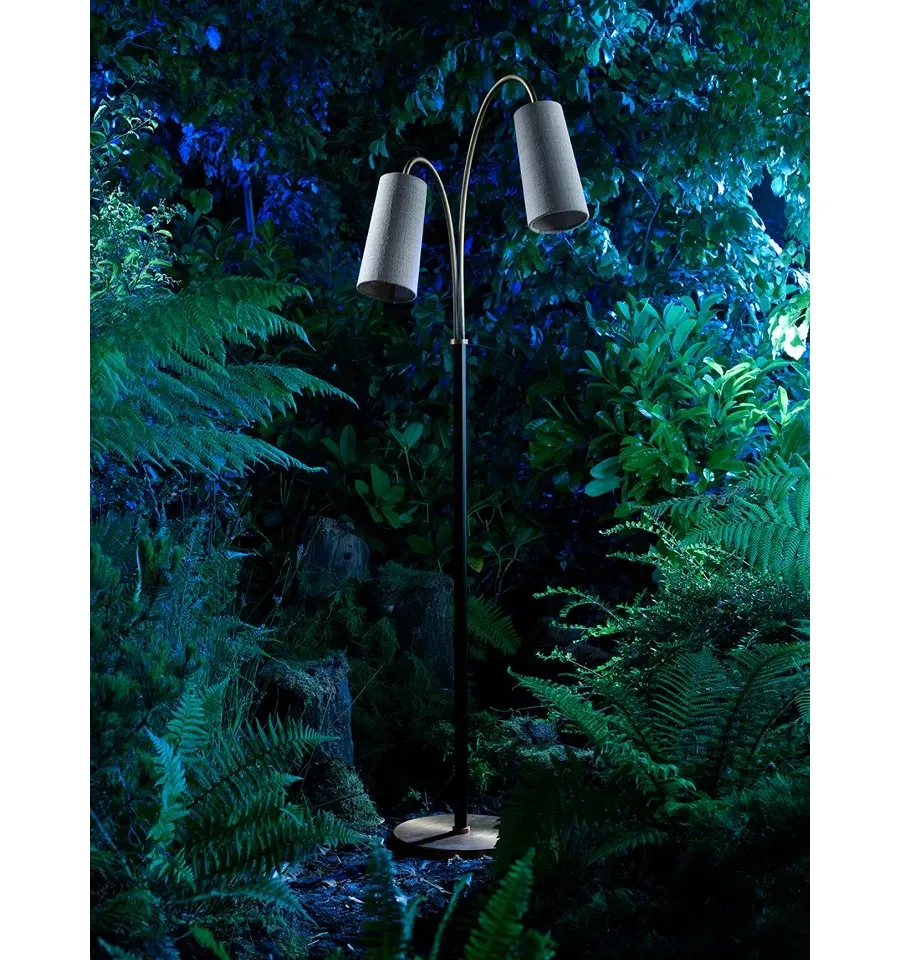 obrazek 5 Unikatowa mosiężna wysoka lampa KELLY z dwoma światłami