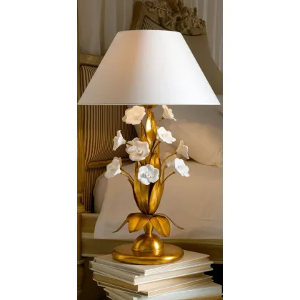 Zdjęcie Szykowna lampa z kwiatami do sypialni - Euro Lamp Art