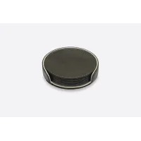 Picture Stylish leather placemats in a flat set of six pieces in agave green and white - for the dining room