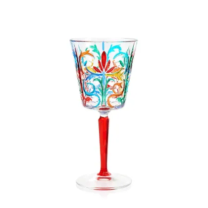 Zdjęcie Włoski komplet 6 kieliszków do wina artystycznie malowanych (290 ml)