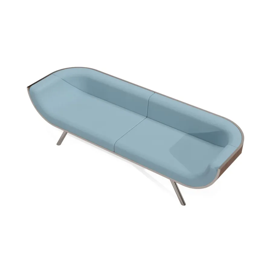 obrazek 3 Designerska trzyosobowa nowoczesna sofa z drewna orzechowego