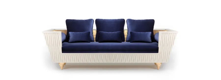 obrazek 1 Luksusowa nowoczesna 3 osobowa sofa inspirowana morskim żywiołem - Insidherland